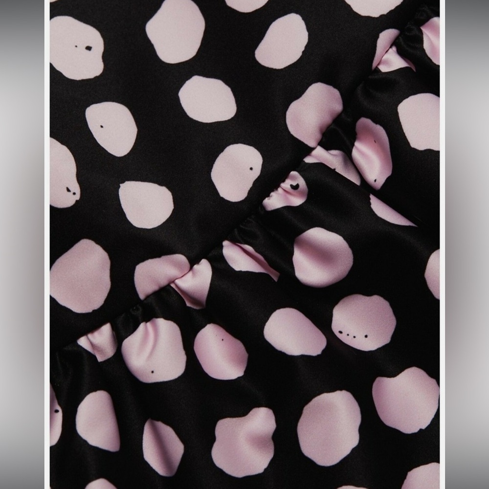 Tanya Taylor Daphne Polka Dot Flounce Ruffle Mini Skirt in Black & Pink - NWT - Picture 11 of 12